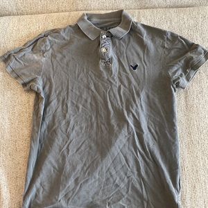 American Eagle MENS Large Gray Polo